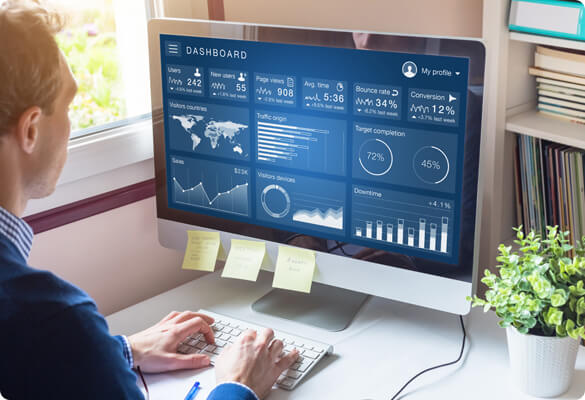 Analytics dashboard with widgets